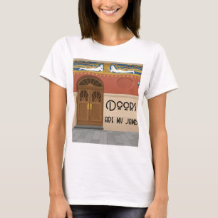 Deuren zijn mijn lust Kleurblok Art Nouveau T-shirt