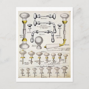 Deurhandgrepen uit een handelscatalogus van huisho briefkaart