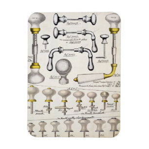 Deurhandgrepen uit een handelscatalogus van huisho magneet