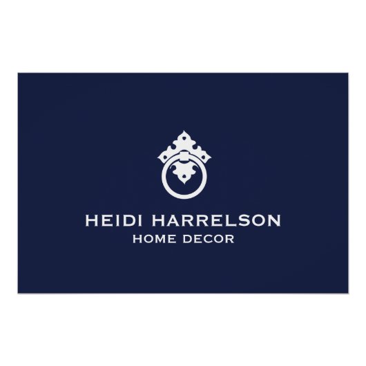  deurklopper blauw/wit Logo Downloaden Perfect Poster (Voorkant)