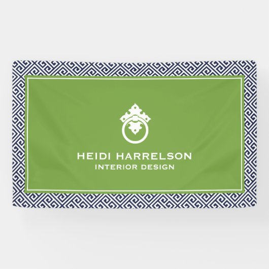  deurklopper Logo blauw/groene rand Spandoek (Horizontaal)