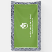  deurklopper Logo blauw/groene rand Spandoek (Verticaal)