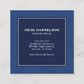  deurklopper Logo Blue Border Vierkante Visitekaartje (Achterkant)
