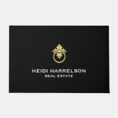  deurklopper Logo Realtor Goud/Zwart Deurmat (Voorkant)
