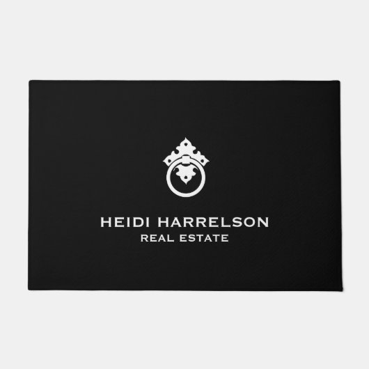  deurklopper Logo Realtor Zwart Deurmat (Voorkant)