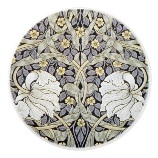 Deurknoppen - Floral Arts and Crafts Periode Keramische Knop (Voorkant)