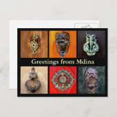 Deurknoppen in Mdina Briefkaart (Voorkant / Achterkant)