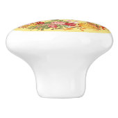 Deurkruk - Keramische knop - Flower Design (Zijkant)