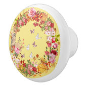 Deurkruk - Keramische knop - Flower Design (Rechts)