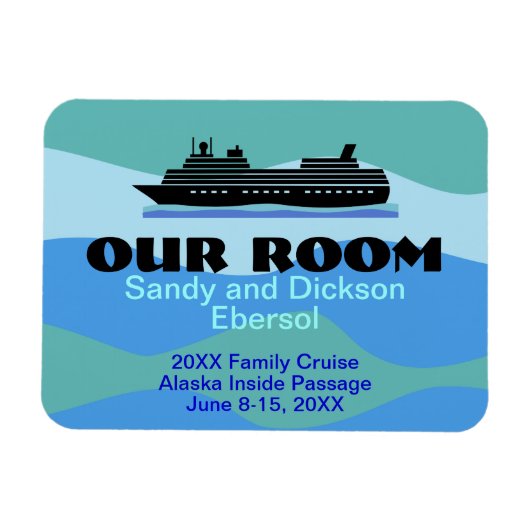 Deurmagneet Cruise Ship Room ID en Memento Custom Magneet (Horizontaal)