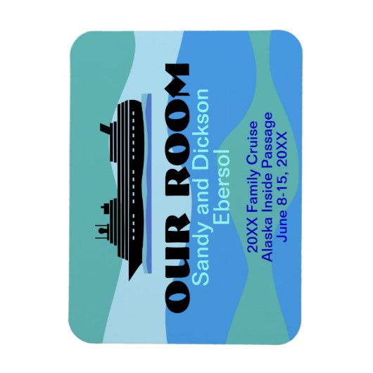 Deurmagneet Cruise Ship Room ID en Memento Custom Magneet (Verticaal)