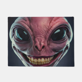 Deurmat met een buitenaards motief.