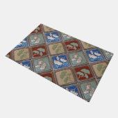 Deurmat met kraftsman Gingko tiles (Schuin)