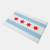 Deurmat met vlag van Chicago, Illinois (Schuin)