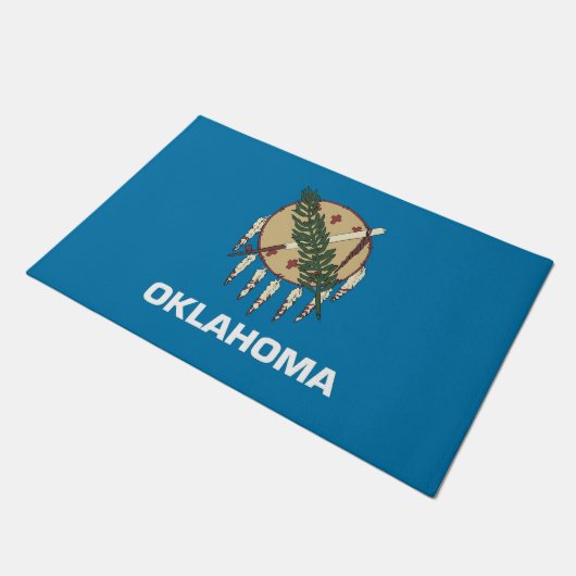 Deurmat met vlag van Oklahoma State, USA (Schuin)