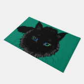 Deurmat met Zwarte Kat (Schuin)