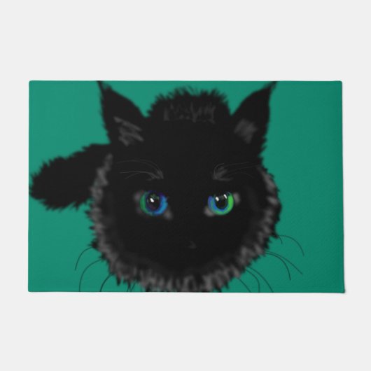 Deurmat met Zwarte Kat (Voorkant)