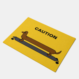 Deurmat van skateboard dachshund