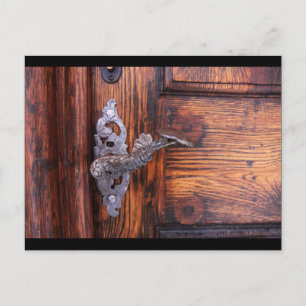  deuropenhandvat, oud hout — Estate Briefkaart