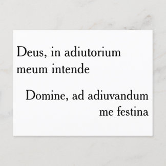 Deus, in adiutorium meum intende - briefkaart