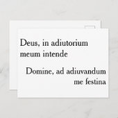 Deus, in adiutorium meum intende - briefkaart (Voorkant / Achterkant)