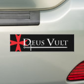 Deus Vult Bumpersticker Black (Op auto)