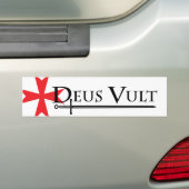 Deus Vult (God woud het!) Bumpersticker White (Op auto)