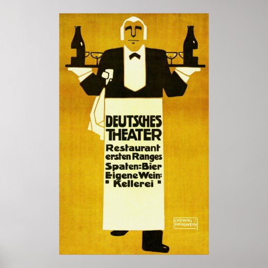 Deutches theater restaurant ~ Vintage Ad Poster (Voorkant)