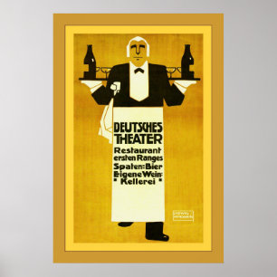 Deutches Theater Restaurant ~ Vintage Advertising Poster
