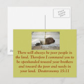 Deuteronomie 15:11-postkaart briefkaart (Voorkant / Achterkant)