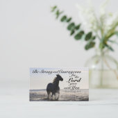 Deuteronomie 31:6 Wees sterk en moedig, paard Visitekaartje (Staand voorkant)