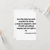 Deuteronomie 32:4 KJV Bijbelscriptgroet Kaart (Voorkant / Achterkant in situ)