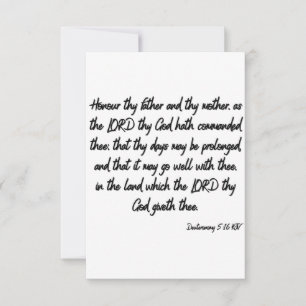 Deuteronomie 5:16 KJV Bijbelverse platte groet Kaart