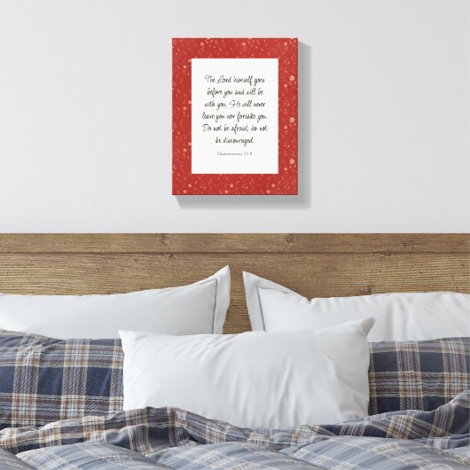 Deuteronomium 31:8 Bijbelvers Afbeelding Canvas Afdruk (Insitu (Slaapkamer))