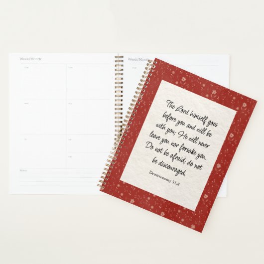 Deuteronomium 31:8 Bijbelvers Afbeelding Planner (Display)