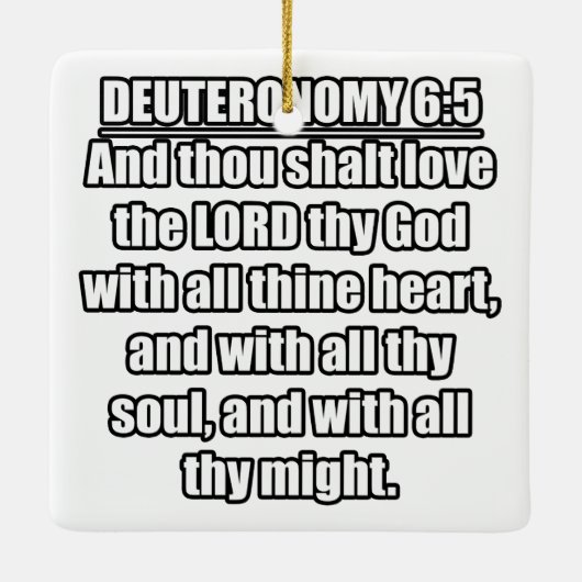 Deuteronomium 6:5 KJV Bijbel Verse Keramisch Ornament (Achterkant)
