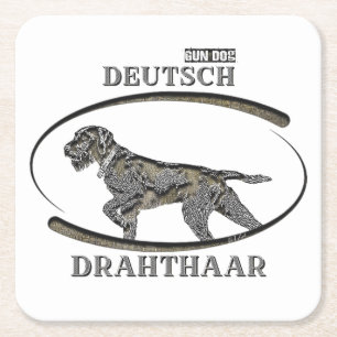 Deutsch Drahthaar, Beste pistool hond Vierkante Kartonnen Onderzetter