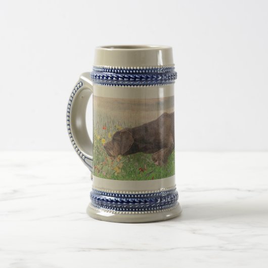 Deutsch Drahthaar Bierpul (Voorkant links)