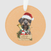 Deutsch Drahthaar, Joyeux Noël ! Bouton magnétique (devant)