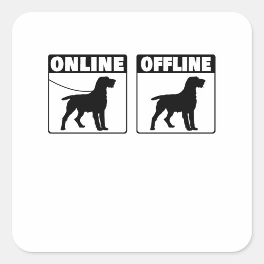 Deutsch Drahthaar Online German Wirehaered Vierkante Sticker (Voorkant)