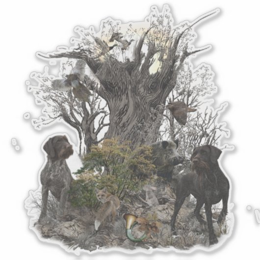 Deutsch Drahthaar Sticker (Voorkant)