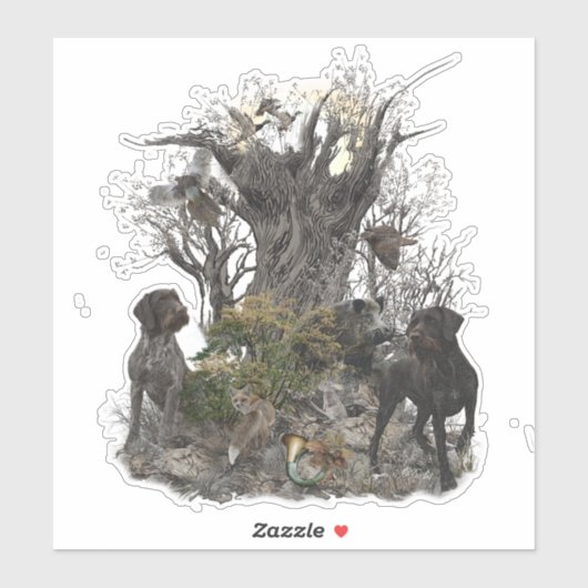 Deutsch Drahthaar Sticker (Vel)