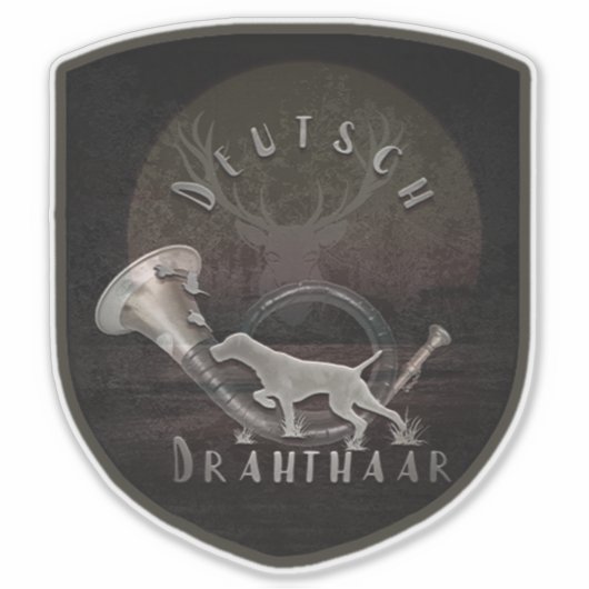 Deutsch Drahthaar Sticker (Voorkant)
