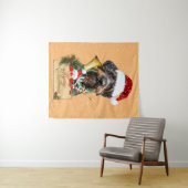 Deutsch Drahthaar, vrolijk kerstfeest! MagnetButto Wandkleed (In Situ (horizontaal))