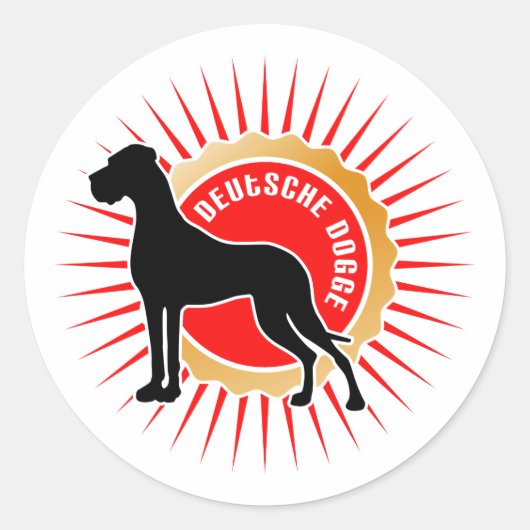 Deutsche Dogge Aufkleber Ronde Sticker (Voorkant)