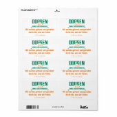 Deutsche Dogge Briefaufkleber Etiket (Full Sheet)