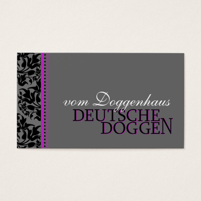 Deutsche Doggen blumig Visitekaartjes (Voorkant)