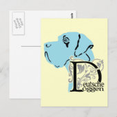 Deutsche Doggen Kopf D Text Briefkaart (Voorkant / Achterkant)