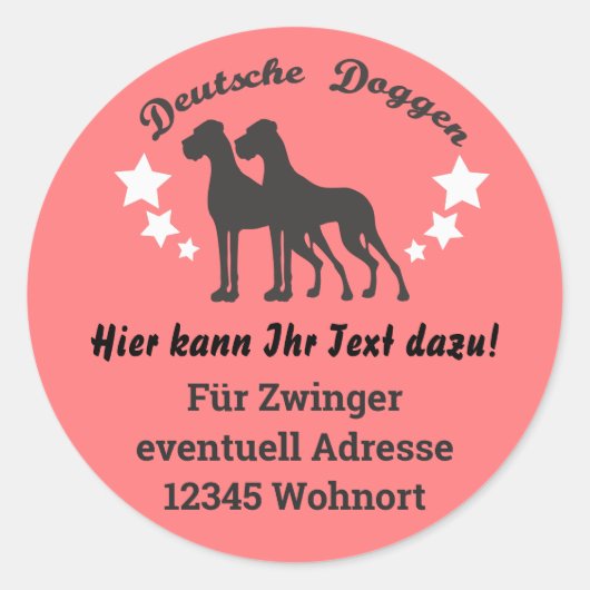 Deutsche Doggen Sticker German (Voorkant)