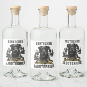 Deutscher Jagdterrier Likeurfles Etiket